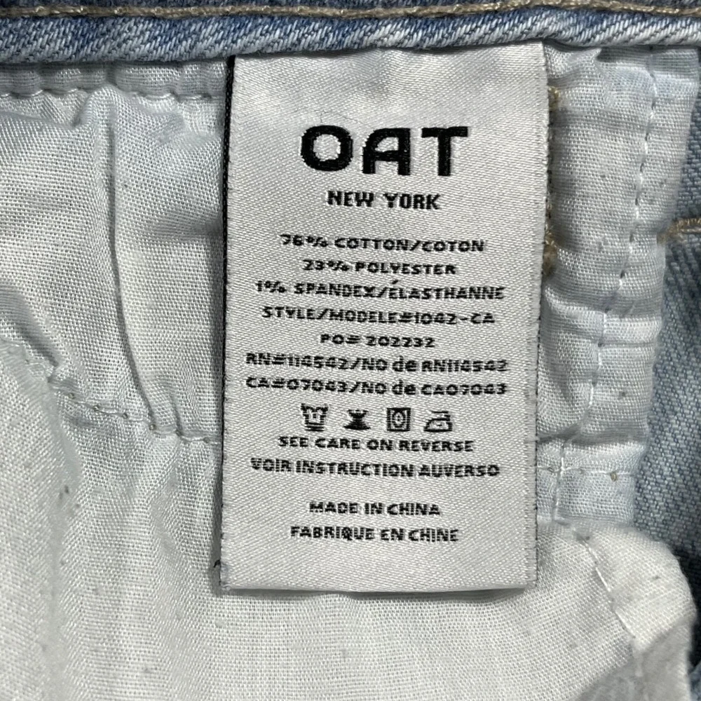 OAT NY Relaxed Wide Leg Crop Jeans Light Wash Denim Womens 24 Streetwear Boho